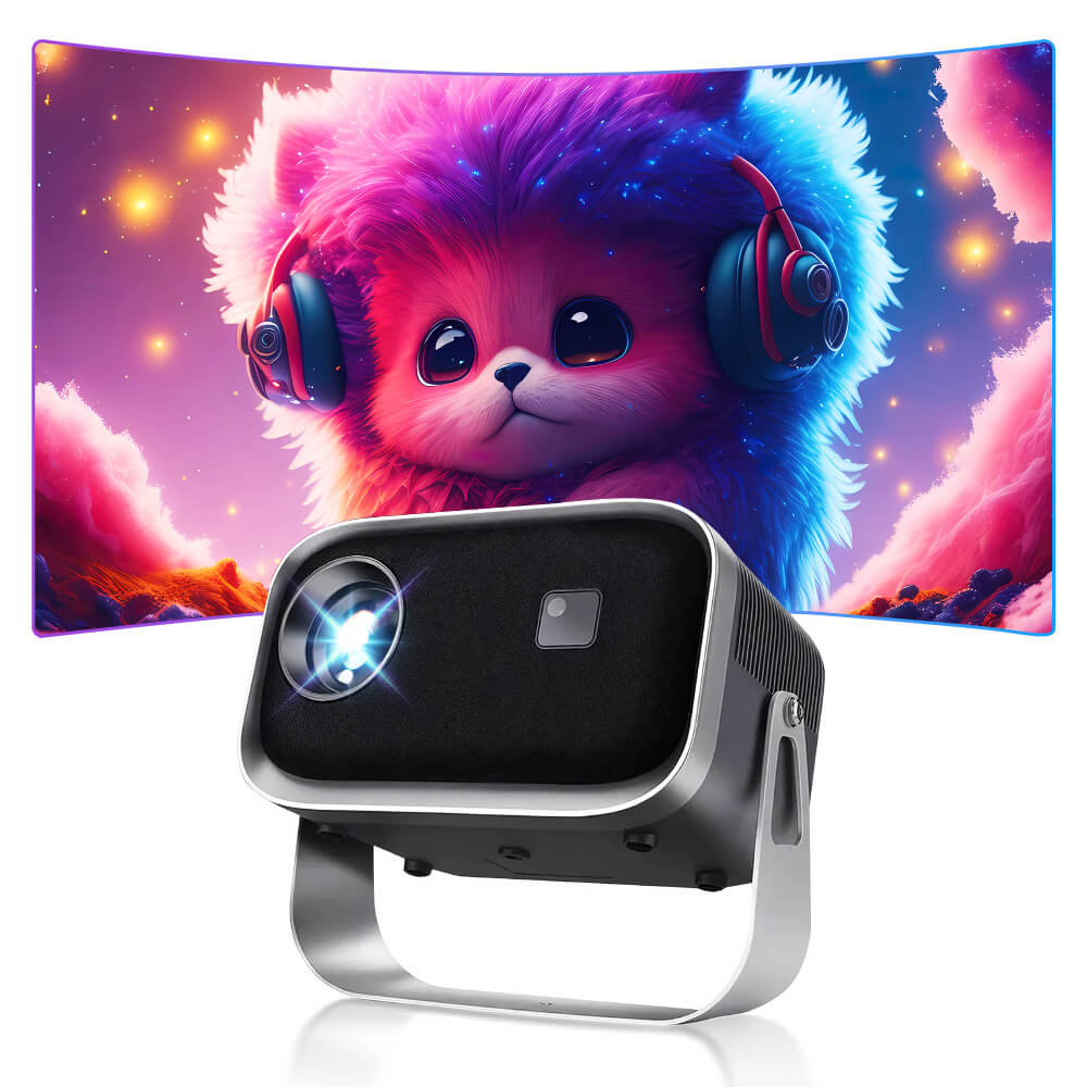 Mini Projector Upgraded with 5GWiFi & Bluetooth Electric-Focus Outdoor Projector