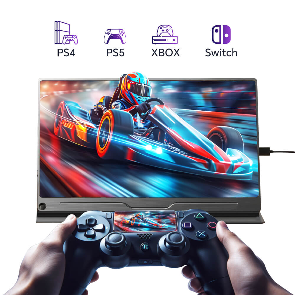 Portable Monitor 15.6inch 1080P USB C HDMI Faster Response Time Display w/Cover