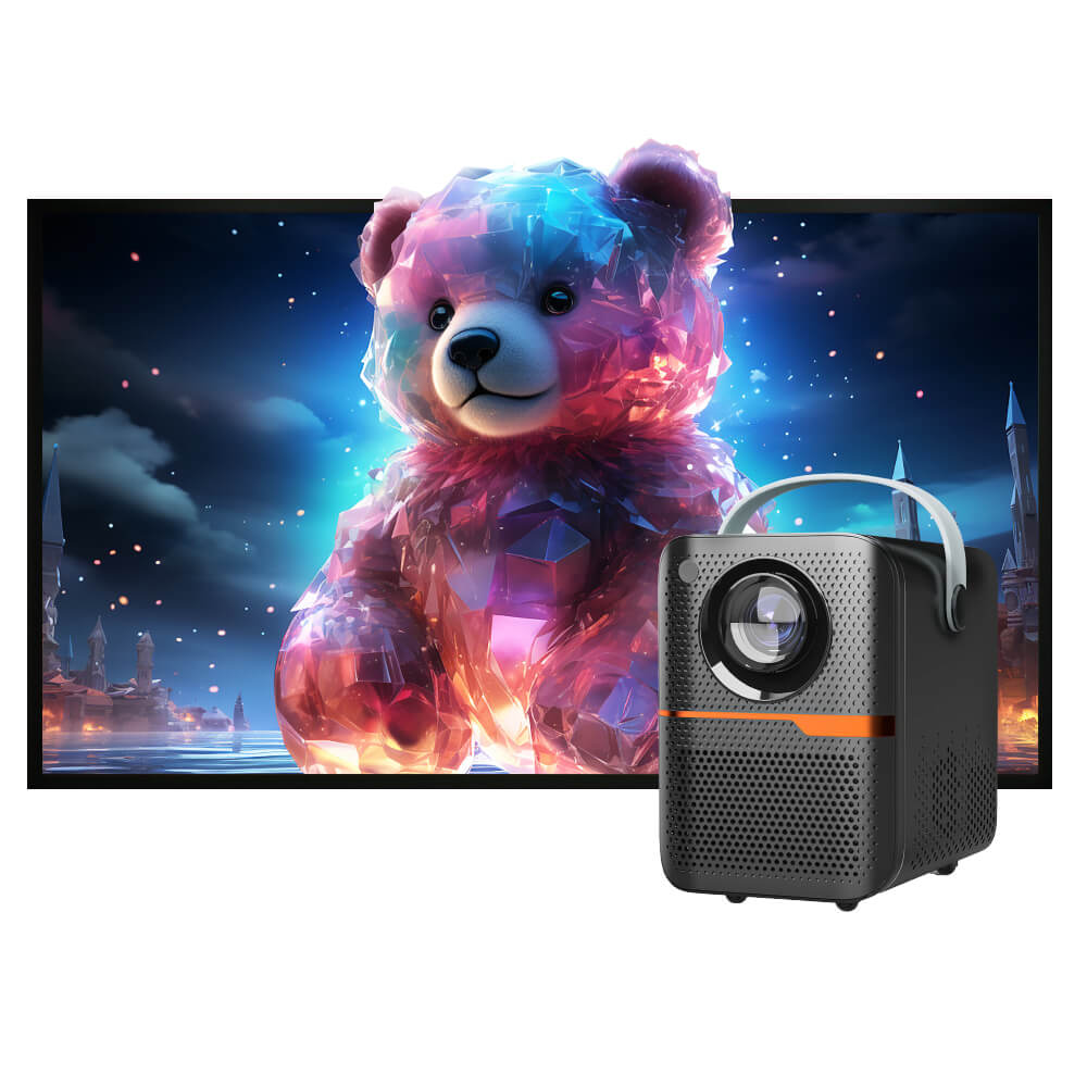 Portable Mini Projector 300ANSI Lumen Support 4K Decoding with WIFI Bluetooth