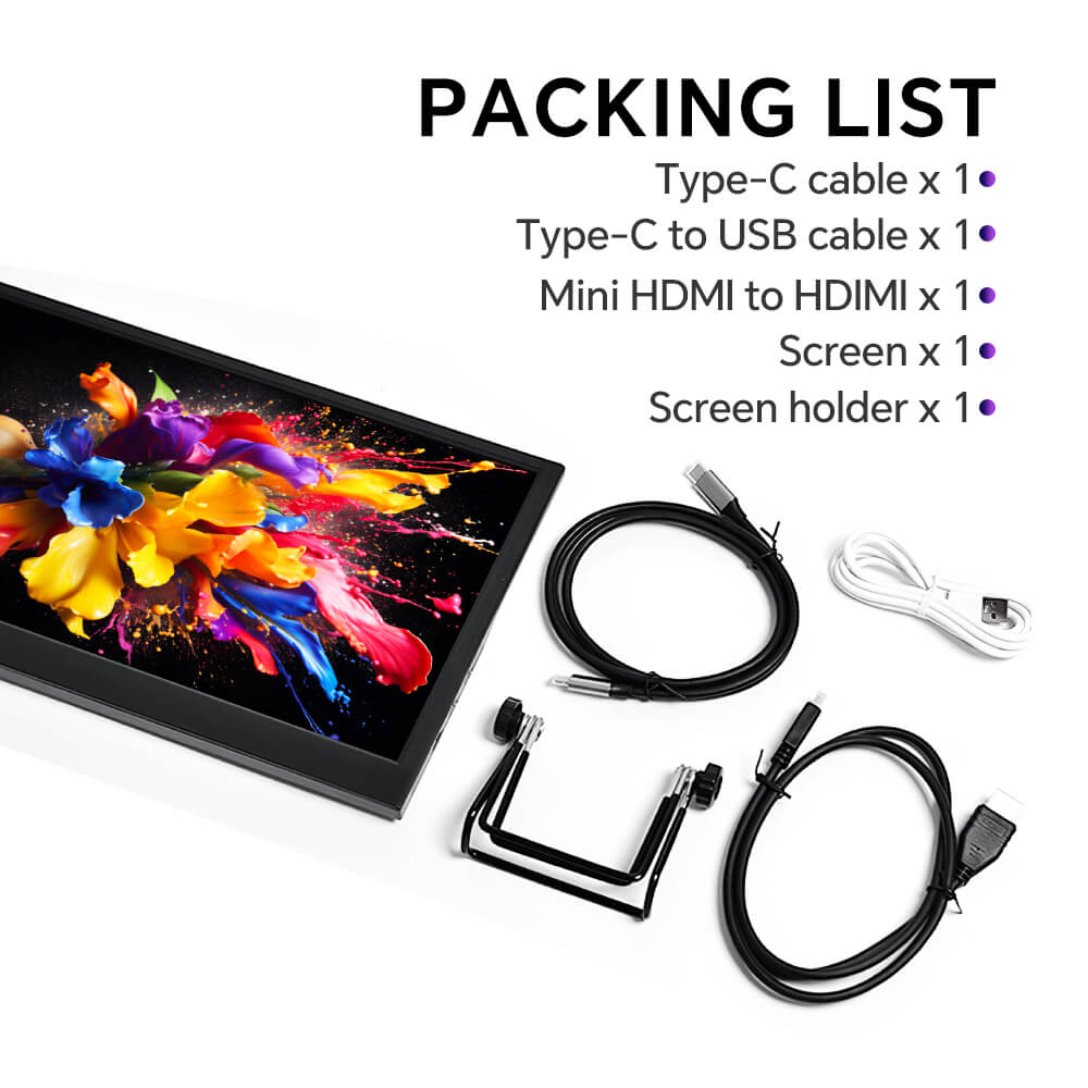 Portable Monitor 11.6 Inch HD 1366x768 LCD USB C HDMI TFT Display w/Speakers